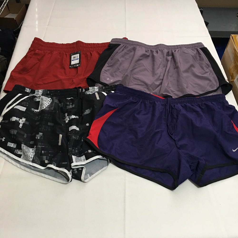 Lot of 4 Under Armour Nike Athletic Running Shorts Women XL Multicolor w/ 1 NWT